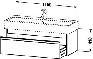 Duravit WTU wandhängend Ketho 440x1150x410mm 1 Auszug, für 045412, weiß hochglanz – Bild 2