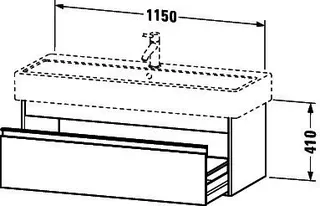 Duravit WTU wandhängend Ketho 440x1150x410mm 1 Auszug, für 045412, weiß hochglanz – Bild 3