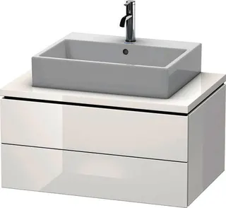 DU WTU für Konsole L-Cube 400x820x547mm 2 Schubkästen, Weiß Hochglanz