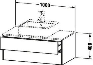 Duravit WTU XSquare 400x1000x548, wandhängend Weiß Matt, 2 Schubkästen – Bild 2