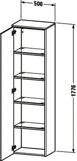 Duravit Hochschrank XSquare, wandh., TA li. 1776x500x356mm, Basalt Matt – Bild 2