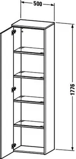 Duravit Hochschrank XSquare, wandh., TA li. 1776x500x356mm, Basalt Matt – Bild 3