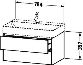 Duravit WTU XSquare 397x784x460mm 2 Schubk., Weiß HGL – Bild 2