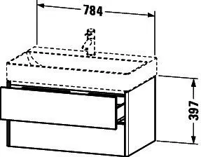 Duravit WTU XSquare 397x784x460mm 2 Schubk., Weiß HGL – Bild 3