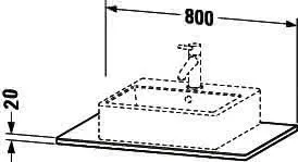 Duravit Massivholzkonsole XSquare,1 Ausschn. 20x800x550mm, Amerik. Nussbaum massiv – Bild 4