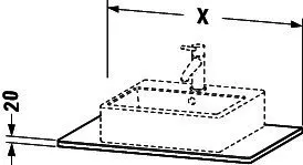 Duravit Massivholzkonsole XSquare,1 Ausschn. 20x800x550mm, Amerik. Nussbaum massiv – Bild 5