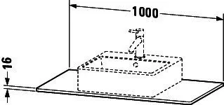 Duravit Konsole XSquare mit einem Ausschnitt 16x1000x550mm, Weiß Matt – Bild 2
