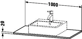 Duravit Massivholzkonsole XSquare,1 Ausschn. 20x1000x550mm, Amerik. Nussbaum massiv – Bild 2