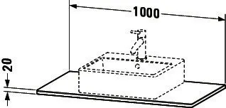 Duravit Massivholzkonsole XSquare,1 Ausschn. 20x1000x550mm, Amerik. Nussbaum massiv – Bild 3