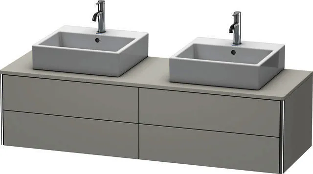 Duravit Waschtisch-Unterbau XSquare, 4 SK, wandh. 400x1600x548mm, Betongrau Matt