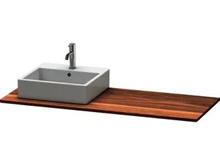 Duravit Massivholzkons. XSquare,1 Ausschn.re 20x1400x550mm, Amerik. Nussbaum massiv – Bild 2
