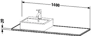Duravit Massivholzkons. XSquare,1 Ausschn.re 20x1400x550mm, Amerik. Nussbaum massiv – Bild 4