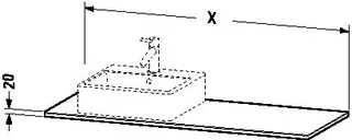 Duravit Massivholzkons. XSquare,1 Ausschn.re 20x1400x550mm, Amerik. Nussbaum massiv – Bild 5