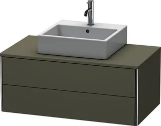DU WTU XSquare 400x1000x548, wandhängend Steingrau Seidenmatt, 2 Schubkästen