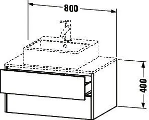 Duravit WTU XSquare 400x800x548mm,wandhängend Weiß Matt, 2 Schubkästen – Bild 4