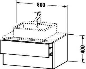 Duravit WTU XSquare 400x800x548mm,wandhängend Weiß Matt, 2 Schubkästen – Bild 5