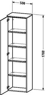Duravit Hochschrank XSquare, wandh., TA re. 1776x500x356mm, Taupe Seidenmatt – Bild 4