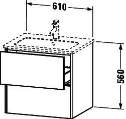Duravit WTU XSquare 560x610x478mm 2 Schubk., Basalt Matt – Bild 4