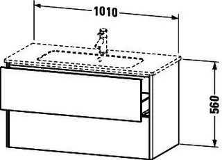 Duravit Waschtisch-Unterbau XSquare, 2 Schubkästen 560x1010x478mm, Basalt Matt – Bild 2