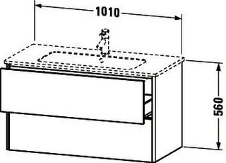 Duravit Waschtisch-Unterbau XSquare, 2 Schubkästen 560x1010x478mm, Basalt Matt – Bild 3