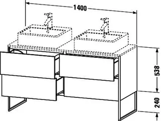 Duravit WTU XSquare 778x1400x548mm 4 Schubk., Weiß Seidenmatt – Bild 2
