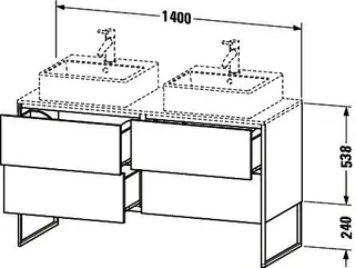 Duravit WTU XSquare 778x1400x548mm 4 Schubk., Weiß Seidenmatt – Bild 3