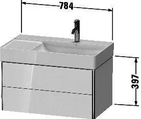 Duravit WTU XSquare wandhängend,397x784x460mm 2Schubkästen,weiß matt – Bild 2