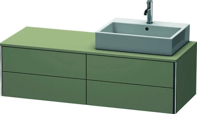 Duravit WTU XSquare, 4 SK, wandh, Becken rechts 400x1400x548mm, Taupe Seidenmatt