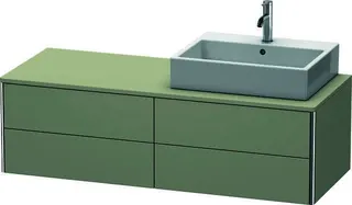 DU WTU XSquare, 4 SK, wandh, Becken re 400x1400x548mm, Taupe Seidenmatt