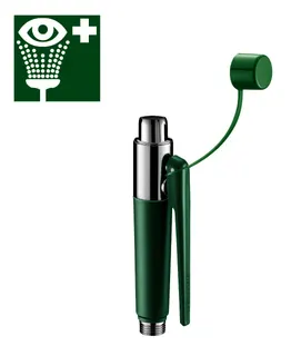 KD Handbrause-Augendusche 1 Sprühkopf Wandmont. + Hinweisschild