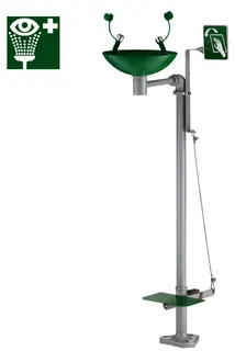 KD Sicherheits-Augendusche auf Säule mit Auffangschale
