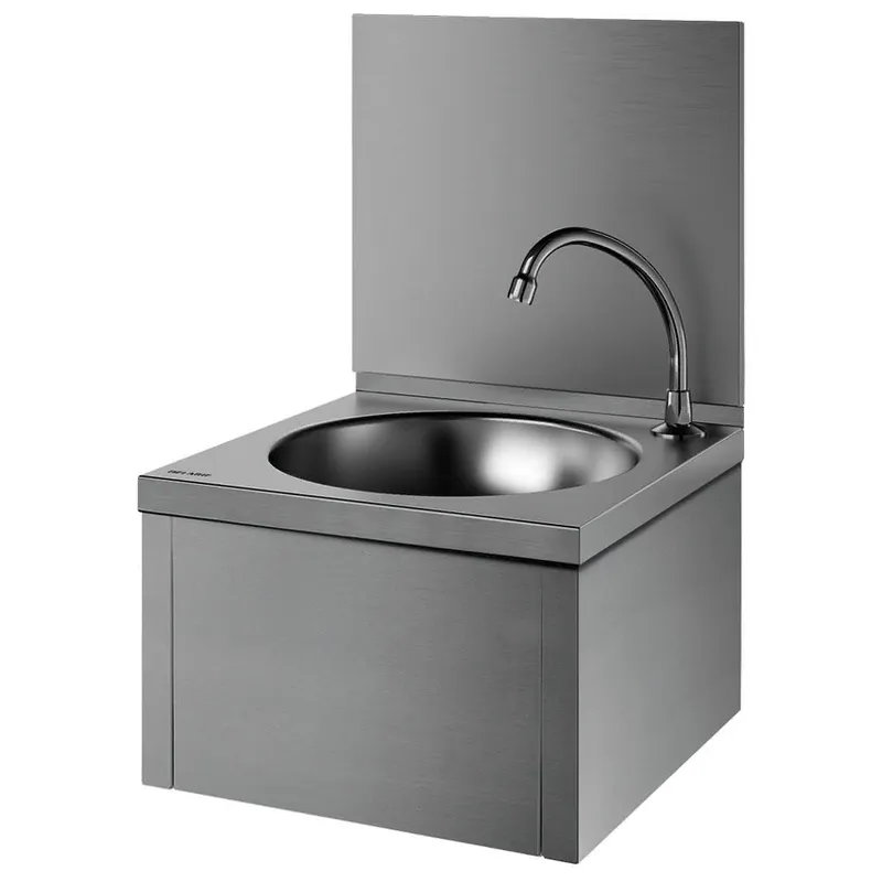 KD Waschtisch SXS kpl.m.Selbstschl.-Ventil u. Rückwand Edst. 1.4301 sat.