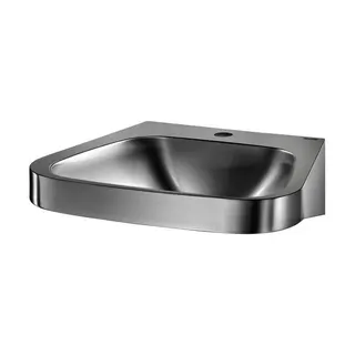 KD Waschtisch FRAJU Hahnloch D35 mittig ohne Überlauf Edst. 1.4301 sat.