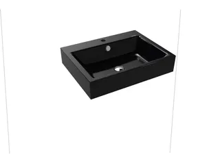 Kaldewei WB PURO WANDWASCHTISCH Mod.3164,600x 460mm,schwarz,PEFF,AD,m. 1HL,mÜL,chr