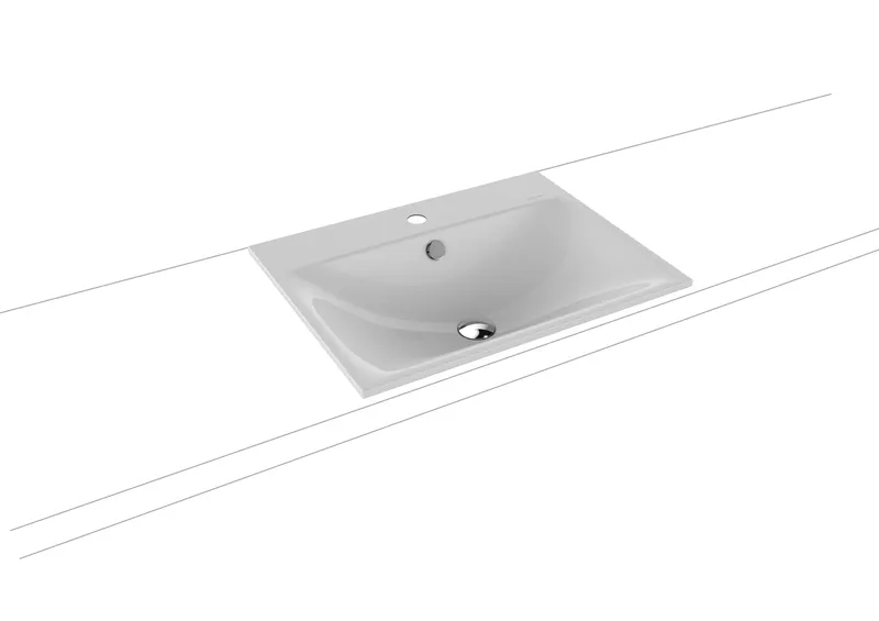 Kaldewei WB SILENIO EINBAUWASCHTISCH Mod.3037, 600x460mm,man,PEFF,AD,m. 1HL,mÜL,chr