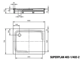 Kaldewei Duschwanne SUPERPLAN CLASSIC Mod.402-1,750x 1000mm,manhattan – Bild 3