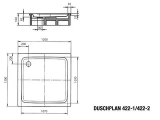Kaldewei Duschwanne DUSCHPLAN Mod.422-1,1200x1200mm, alpinweiß – Bild 4
