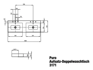 Kaldewei WB PURO Mod.3171,1300x460mm,alpwe, PEFF,AD,m. 2x1HL,mÜL,chr – Bild 3