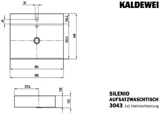 Kaldewei WB SILENIO Mod.3043,900x460mm,alpwe, PEFF,AD,m. 1HL,oÜL – Bild 2