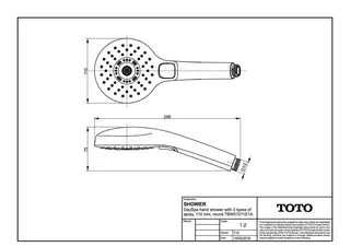 TOTO DaySpa Handbrause m. 3 Strahlarten rund, weiß chrom – Bild 3