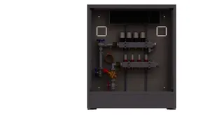 Danfoss Station UnoFloor Basic 4L 4 HK, links mit WMZ-Set, 230V