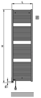 Zehnder Design-Heizkörper Toga elektr. TE-120-050/GD 1173x35x500 RAL 9017 – Bild 5