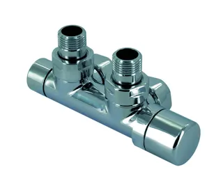 Zehnder Anschluss-Armatur Set P Eckform Thermostatkopf rechts, edelstahl