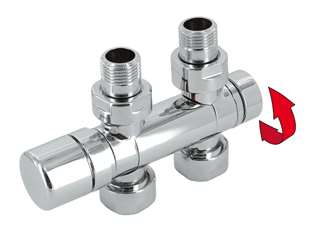 Zehnder Anschluss-Armatur Set U M30x1,5, Eck- oder Durchgangsform, weiß