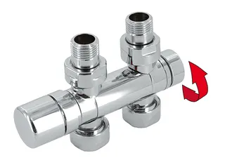 Zehnder Anschluss-Armatur Set U M30x1,5, Eck- oder Durchgangsform, weiß