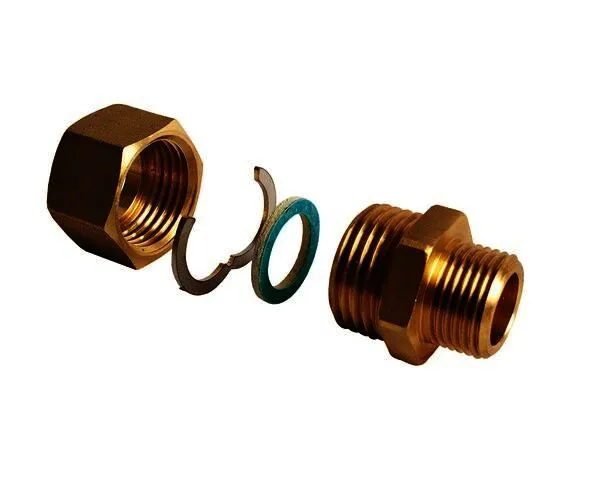 FL Verschraubungsset, flachdichtend für Wellrohr DN 16, 1/2" IG