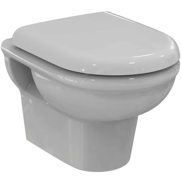 Ideal Standard Wand-WC-Kombipaket Exacto,o.Spülrand, mit Softclosing, 360x485x405mm, Weiß