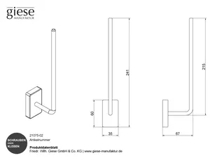 Giese Ersatzpapierhalter für 2 Rollen – Bild 2