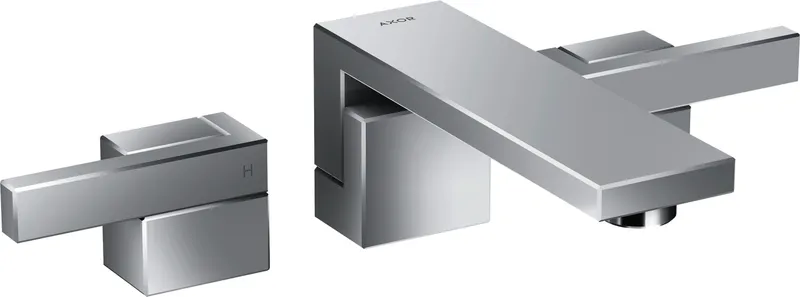 Hansgrohe 3-Loch Waschtischarmatur Axor Edge Fertigset Wandmontage chrom