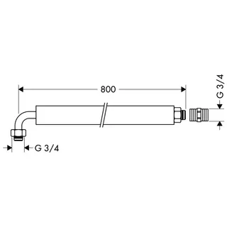 Hansgrohe Anschlussschlauch Axor flexibel 800mm mit Winkelstück – Bild 2